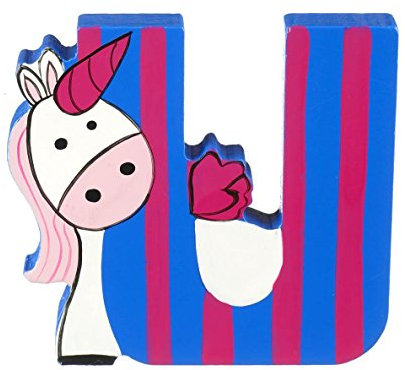 Wooden Letters by Orange Tree Toys, Letter U for Unicorn - Alphabet Animal Letters for Personalised Baby Name, Toy Box, Door, Wall Decorations - Animals Nursery Decor, Boys Girls Bedroom Accessories