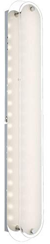 LED Wandleuchte Glas satiniert Spiegelleuchte Chrom Wandlampe Wohnzimmer, 9W 492Lm warmweiß, LxBxH 47x8x6 cm
