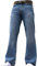 BNWT New Mens Wide Leg Bootcut Flared Blue Heavy Denim Jeans All Waist & Sizes Light Blue 34W X 30L