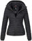 MARIKOO Damen Jacke Steppjacke Übergangsjacke mit Kapuze gesteppt B600 [B600-Samt-Schwarz-Gr.S]