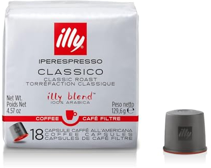 illy Caffè all'Americana in capsule Iperespresso Tostato Classico, 6 Confezioni da 18 Capsule, Totale 108 Capsule