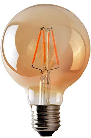 DC VOLTAGE Vintage Bayonet LED Bulb, G80 4W B22 Edison Dimmable LED Filament Bulb, 2700K Warm White Amber Glass 450lm Globe Retro Old Fashioned Bulb Decorative Lamp 220-240V