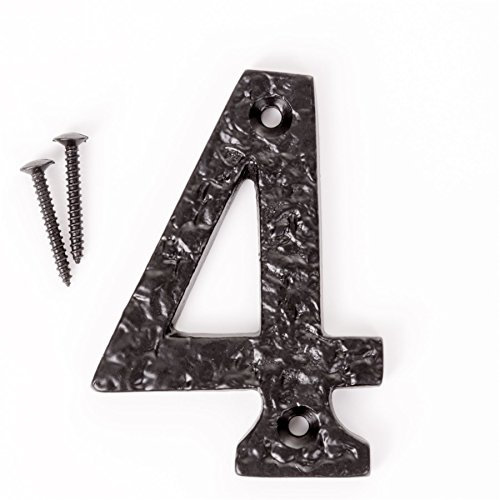 3 Black Antique Cast Iron House Number 4 Front Door Building Porch Gate Address Four