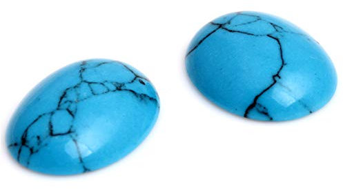 SHGbeads Cabochon-Stein, ovale Halbedelsteine, Türkis, 15 x 20 mm, Charms zum Selbermachen, Perlen, für Schmuckringe, Anhänger, 5 Stück (ohne Löcher)