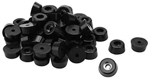 sourcing map 32pcs Rubber Feet Bumper Buffer Feet Furniture Cutting Board Electronic Scale Leg Pads Anti-slip with Metal Washer, D17x15xH8mm