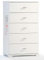 Mobile Cassettiera in legno con 5 CASSETTI per camera da letto soggiorno L.53 x P.33 x H.91 (Bianco)