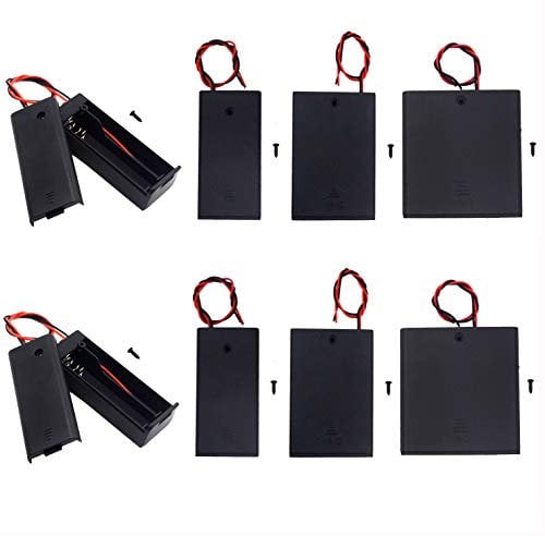 (Pack of 8) AA Battery Holder with Switch and Cover: 2PC Single AA Battery Holder with Cover, 2PC 2 AA Battery Holder with