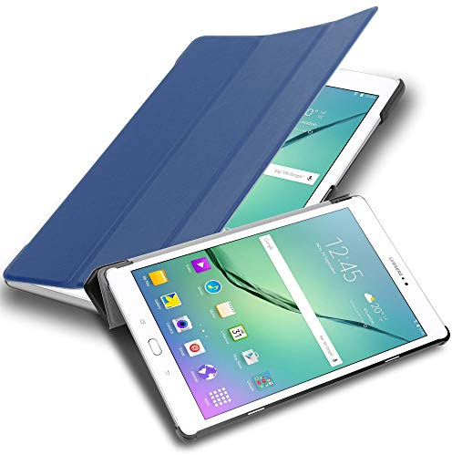 Cadorabo Hülle kompatibel mit Samsung Galaxy Tab S2 (9.7 Zoll) Tablethülle mit Auto Wake Up aus Kunst Leder Flip Klappbare Stoßfeste Magnetische Cover Hülle für Galaxy Tab S2 (9.7 Zoll) Tasche in Blau