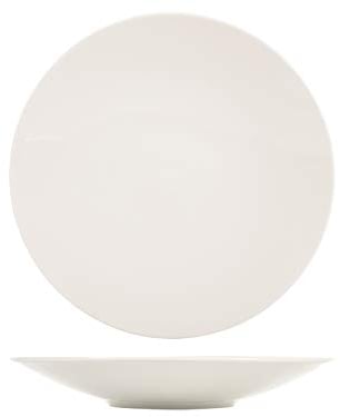 Saturnia Napoli, Confezione 4 Piatti Konos, Porcellana, Bianco, 32 Cm