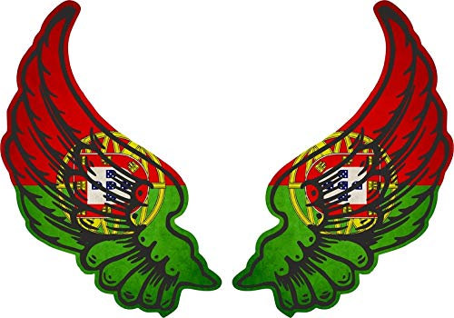 Akachafactory Autocollant Sticker Ailes Biker Motard Drapeau Pays P Portugal