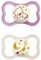 MAM Air Night Ciuccio Luminoso in Set da 2, in Silicone con Custodia Porta Succhietto, 16+ Mesi, Rosa