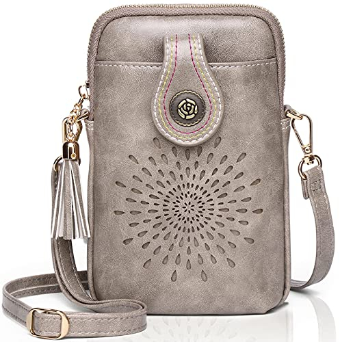 APHISON Handytasche Damen Crossbody bag zum Umhängen Umhängetasche Modern Handy Umhängetasche Klein veganem Leder Geldbörse Damen für Handy Verstellbar Schultergurt