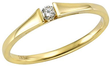 Orolino Damen Ring 585/- Gold Glänzend Brillant gelb 0,08ct. 067370096-1