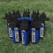 Ziland Hybrid Water Bottle Set • 8 x 1 Litre Easy Squeeze Bottles and 1 x Carrier • Perfect for Sports Teams • Hygienic as there is no mouth contact with the nozzle (Black/Black - Blue Carrier)