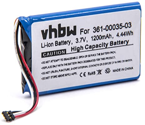 vhbw Akku kompatibel mit Garmin Nüvi 2597 LMT, 2789LMT, 2789LMT 7, 2557 LMT, 2597 GPS Navigation Navi (1200 mAh, 3,7 V, Li-Polymer)