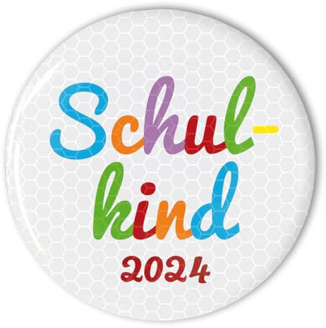 Reflektor Anstecker Schulkinder Geschenk für Schultüte zum Schulanfang/Einschulung 2025 56 mm (#10RR Schulkind Reflektor)