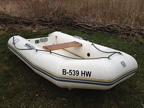 ShirtInStyle Bootsaufkleber für Schlauchboote, Angelkahn Boots Nummer Kennzeichen 1 Stück 10cm Hoch, Aufkleber Folie, Farbe Gelb