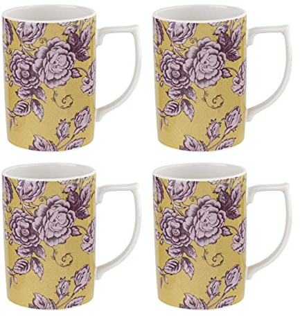 Spode KINOC4882 Mug (CA) 0.35ltr Ochre S/4, Earthenware, 350 milliliters