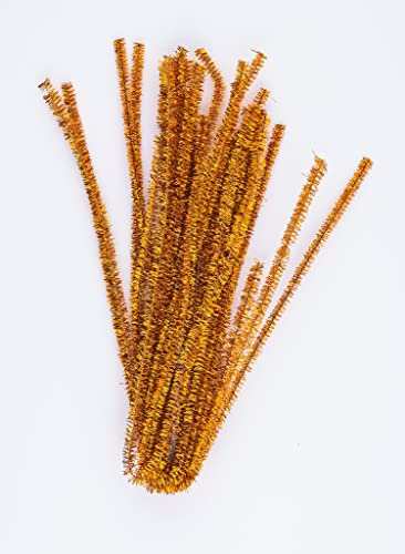 15 glitzer glitter pfeifenreiniger pfeifenputzer bunt zum basteln in kupfer 50cm lang Ø 8mm Chenilledraht Biegeplüsch pipe cleaner