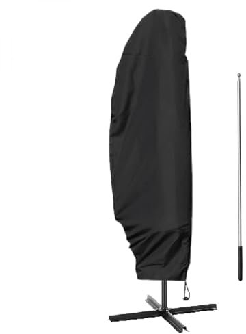 Linxor - Housse de protection imperméable et anti-uv pour parasol déporté - Noir - 3 tailles