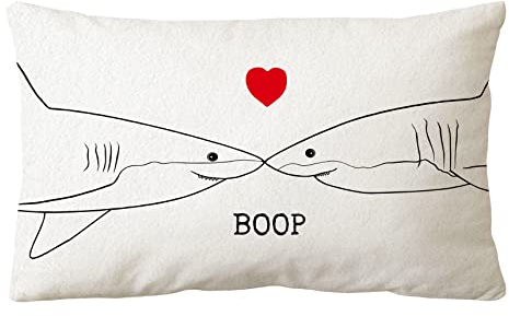 Sidhua Kissenbezug mit Hai-Motiv und Meerestiermotiven, Dekoration für Zuhause, niedlicher Haifischboop, 30,5 x 50,8 cm, Liebesgeschenke, Haifisch-Liebhaber-Geschenke