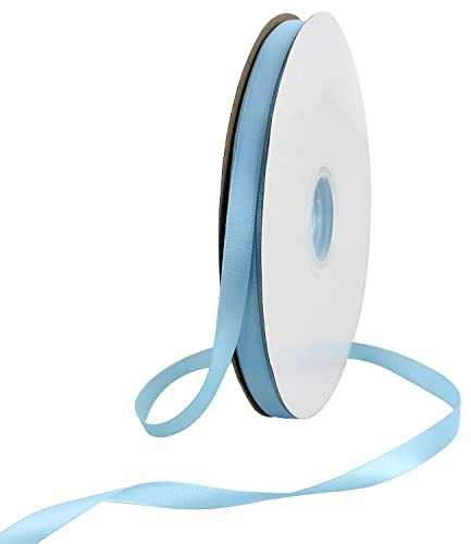TONIFUL Satinband himmelblau 10mm, 91 Meters Dekoration Geschenkband Fein Schleifenband, Stoffband für Hochzeit, Taufe und Geburtstag Geschenke Der Valentinstag Verpackung von Geschenken