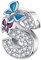LNQOBU Buchstabe Charm 925 Sterling-Silber Alphabet Charms Anhänger Intarsien Schmetterling Bead für Europäischen Armband und Halskette