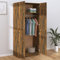 Gecheer Kleiderschrank mit 2 Türen Garderobenschrank Garderobe Dielenschrank Schlafzimmerschrank Schrank Holzwerkstoff Räuchereiche 90x52x200 cm