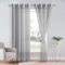 DWCN Sheer Voile Vorhang mit Ösen Gardinen Kurz Durchlässige Vorhänge Weiss Vorhang Transparent, Grau, 240x132cm(HxB)