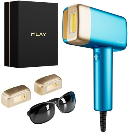 MLAY T14 3en1 IPL Epilateur Lumiere Pulsee avec Fonction de Refroidissement 3℃, 0,5s/flash,500 000flashs, Epilation Laser pour Femme Homme Visage Bikini, Indolore pour Le Corps Entier Epilateur Laser