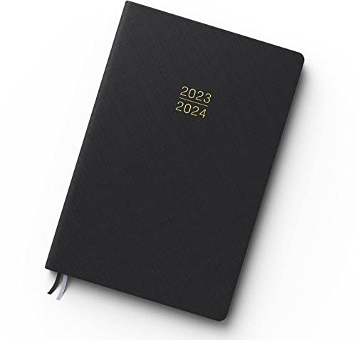 TDOLISSTE - Kalender 2023-2024 Wochenplaner A5 Terminplaner für Lehrer, Schüler, Büro, Mehrsprachiges 1 Woche 2 Seiten, August 2023 - August 2024 Schwarz