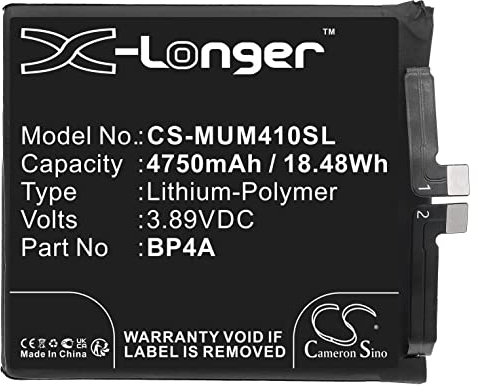 Cameron Sino Akku für Xiaomi 12S Ultra, 2203121C, Mi 12S Ultra 5G PN:Xiaomi BP4A 4750mAh / 18.29Wh