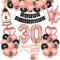 Bluelves 30. Geburtstag Dekorationen Mädchen, Rosegold Schwarz Deko zum 30 Geburtstag, 30 er geburtstag Happy Birthday Banner Girlande Konfetti luftballon,Geburtstagsdeko für mädchen