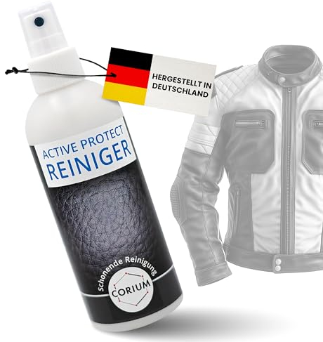 CORIUM – Active Protect Profi Leder-Pflege-Reiniger – für die Reinigung und Pflege der Lederausrüstung – mit Reiniger, Pflegeprodukt und Mikrofasertuch – Reinigungsspray 200ml