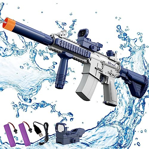 Wasserpistole Elektrisch, Wasserpistole Erwachsene und Kind, Reichweite Bis Zu 8 M, Geeignet FüR Pool Strand AktivitäTen Im Freien