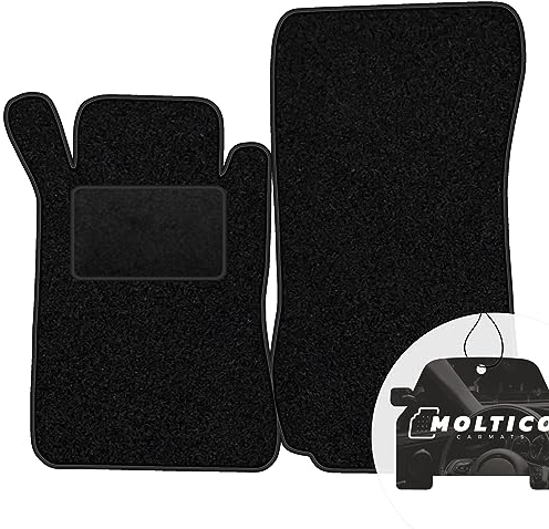 moto-MOLTICO Vorne Fußmatten Auto Velours Autoteppiche Schwarz Automatten Set 2-teilig passend für Mercedes-Benz CLK W208 1997-2003