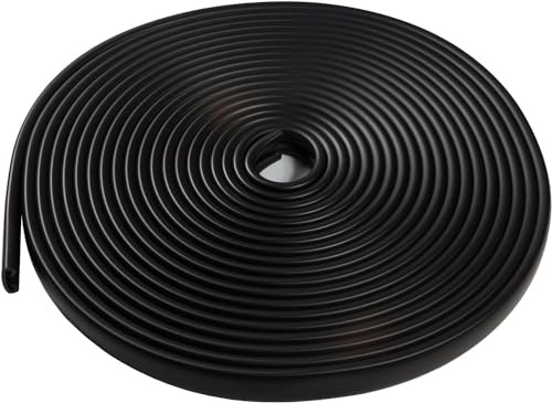 QUEST Corrimano in PVC, 40 x 8, in plastica, per ringhiere delle scale, in gomma, nero, 10 metri