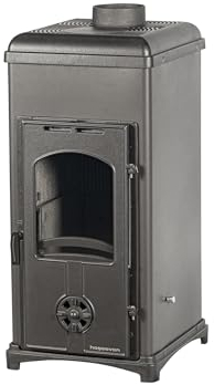 Hosseven 9005 Kaminofen, Schwedenofen, Holzofen, 6,4 kW, BImSchV Stufe 2 – Anthrazit, Weiß, Burgunderrot, Grün (Anthrazit)