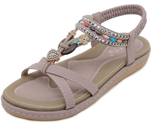 Vunavueya Donna Scarpe Sandali Moda con Cinturino Casual Estive Sandalo a Punta Aperta04 Viola 40