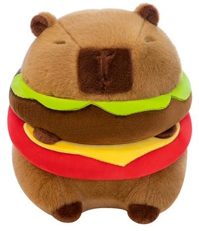 TOPLITHE Niedlicher Capybara Burger Kuscheltier, Capybara Stofftier Plüschtier Weiches Kissenspielzeug for Kinder Geburtstag (Size : 20CM/7IN)