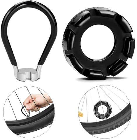 LightBeacon Llave para Radios de Bicicleta, Juego Radios Bicicleta Kit, 6 Tamaños Calibre 10-15G para Llave Radios Bicicleta, Bicicleta Herramienta de Reparación