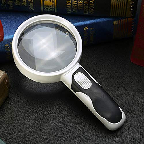 Werkzeuge 20-fache optische Lupe mit LED-Leuchten Durchmesser 80 mm Handlupe mit Hintergrundbeleuchtung zum Lesen Lupa con luz led Vergrößerung (Vergrößerung: 20-fach, Größe: 80 mm) Dignified