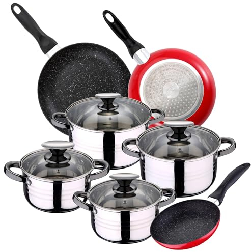 Juego de Batería Hita de cocina de 8 piezas + 3 sartenes 16/20/24cm aluminio San Ignacio