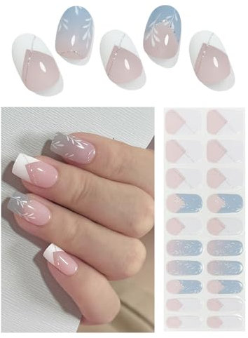 Wahrshei Nagelfolien | 20 B French Gradient UV Gel Nagelfolie | Nagelfolie Selbstklebend | Gel Nail Stickers, Gellack Wraps für Nagel