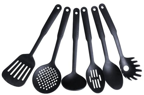 Batterie De Cuisine 6 Pièces, Gadgets Ménagers, Cuillère À Mélanger En Nylon Antiadhésif, Spatule De Cuisson, Passoire À Long Manche, Ensemble D'Ustensiles De Cuisine