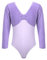 Kaerm Ballettkleidung Mädchen Langarm Kinder Gymnastik Body Samt Patchwork Trikot V-Ausschnitt Leotard Tanzkleidung Lila 134-140