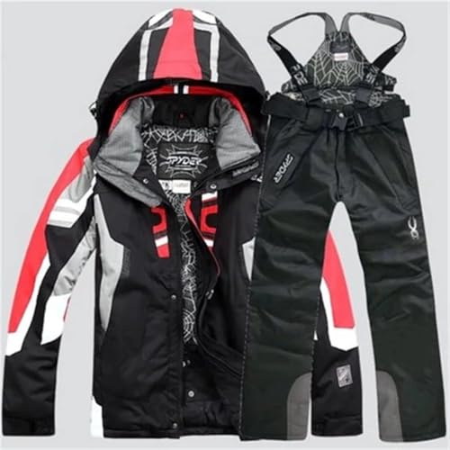 GXQFF Herren-Skianzug, Skijacke Und Hose, Skisport Dick 2-teiliger Schneeanzug, Lässig Im Freien Wind- Für Outdoor-Schnee-Skijacke Und Hosen-Set-B||XL