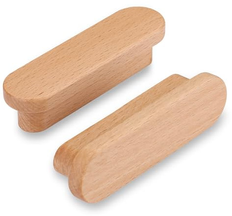 SYZOW 6 Stück Schrankgriffe Holz，Holzgriffe für Schränke, Lochabstand 96 mm, für Küchenmöbel Schubladen und Holzgriffe Kommode