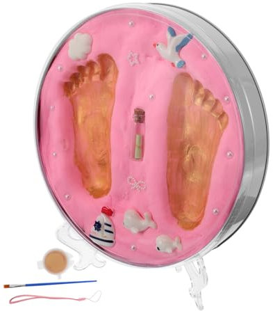 Toyvian Handabdruckrahmen Und Fußabdruckset Fürs Kinderzimmer Andenkenrahmen Für Neugeborene Erinnerungskunstset Mit Klarem Detail Für Mädchen Und Jungen