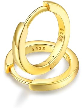 FaithHeart S925 örhängen för kvinnor i 925/guld/rosa/svart - små örhängen på 6/8/10/12 mm - eleganta och minimalistiska smycken